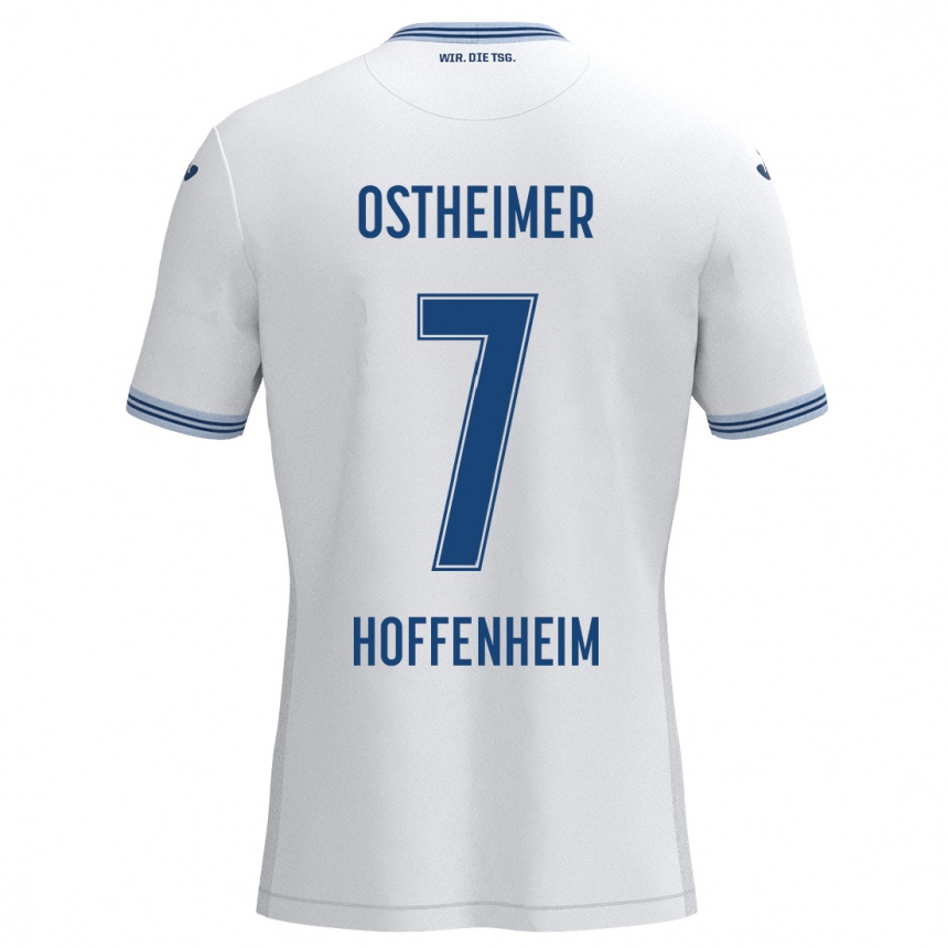 Kids Football Nevio Ostheimer #7 White Blue Away Jersey 2024/25 T-Shirt