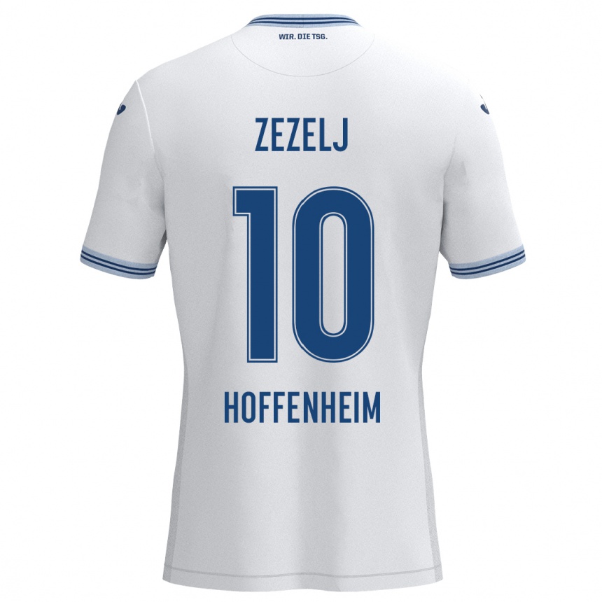 Kids Football Neno Zezelj #10 White Blue Away Jersey 2024/25 T-Shirt