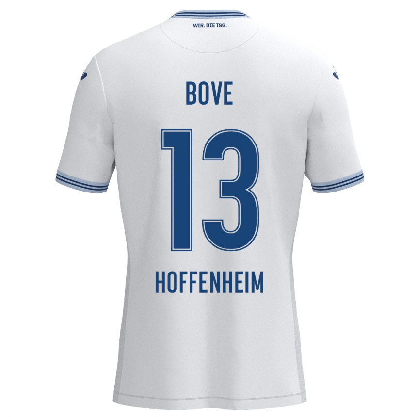 Kids Football Nevio Bove #13 White Blue Away Jersey 2024/25 T-Shirt