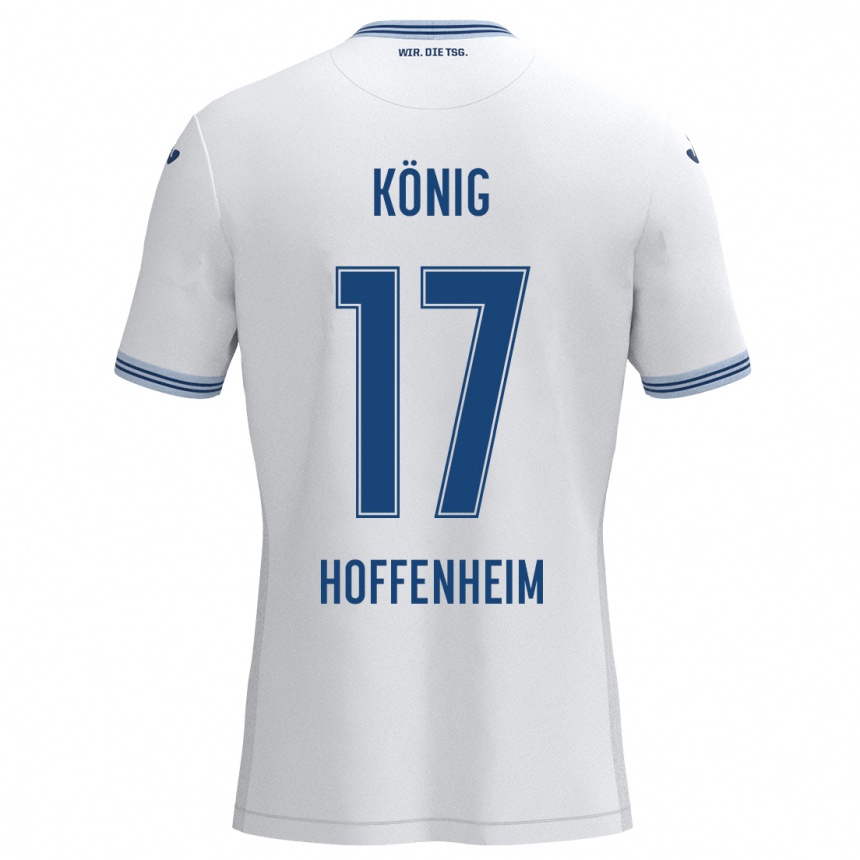 Kids Football Noah König #17 White Blue Away Jersey 2024/25 T-Shirt