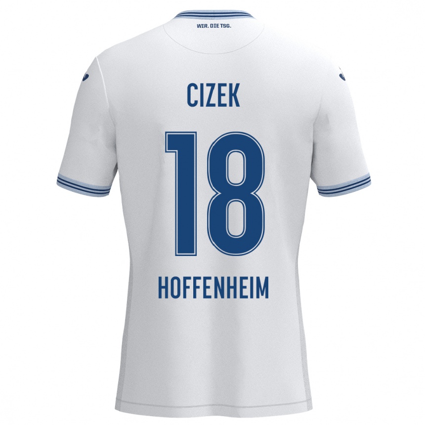 Kids Football Krystof Cizek #18 White Blue Away Jersey 2024/25 T-Shirt