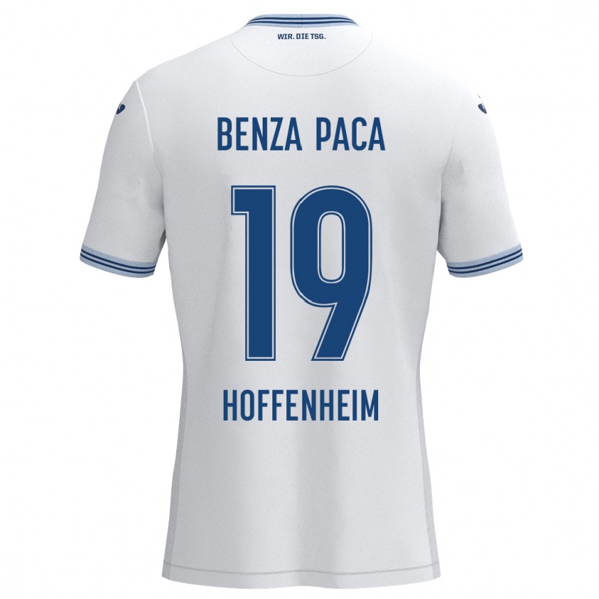 Kids Football Lynes Benza Paca #19 White Blue Away Jersey 2024/25 T-Shirt