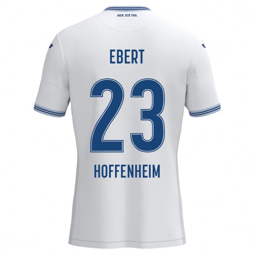 Kids Football Darijo Ebert #23 White Blue Away Jersey 2024/25 T-Shirt