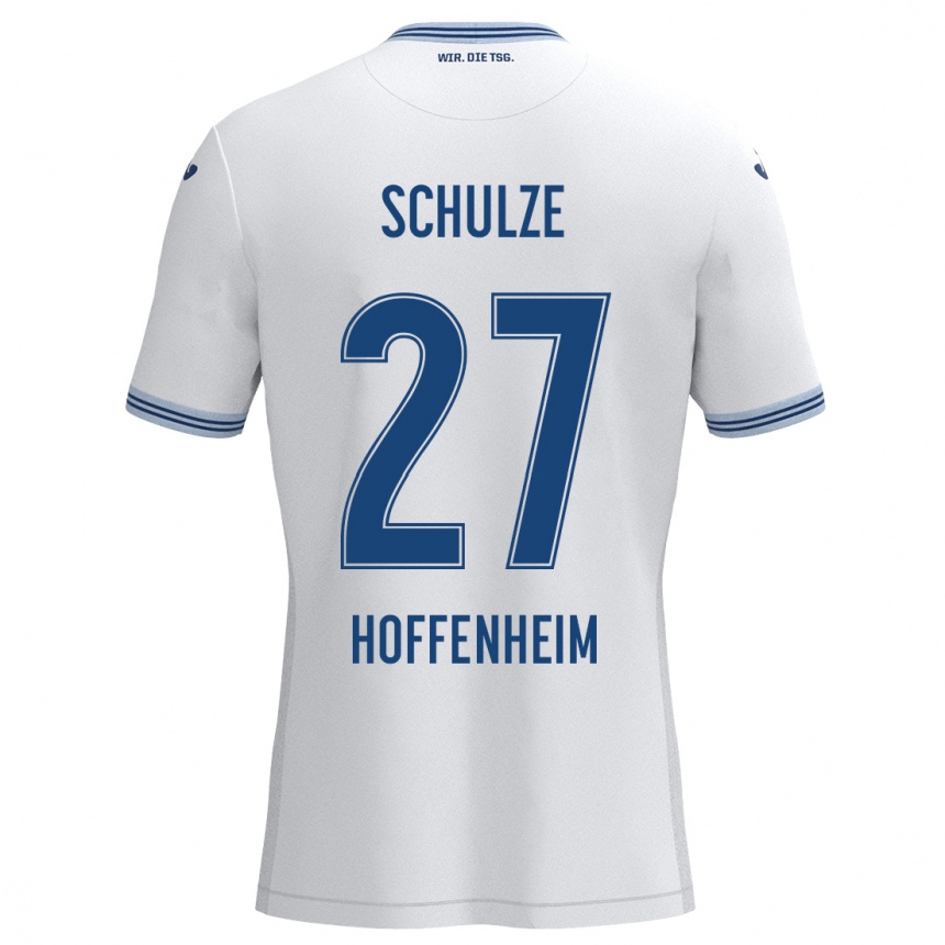 Kids Football Louis Schulze #27 White Blue Away Jersey 2024/25 T-Shirt