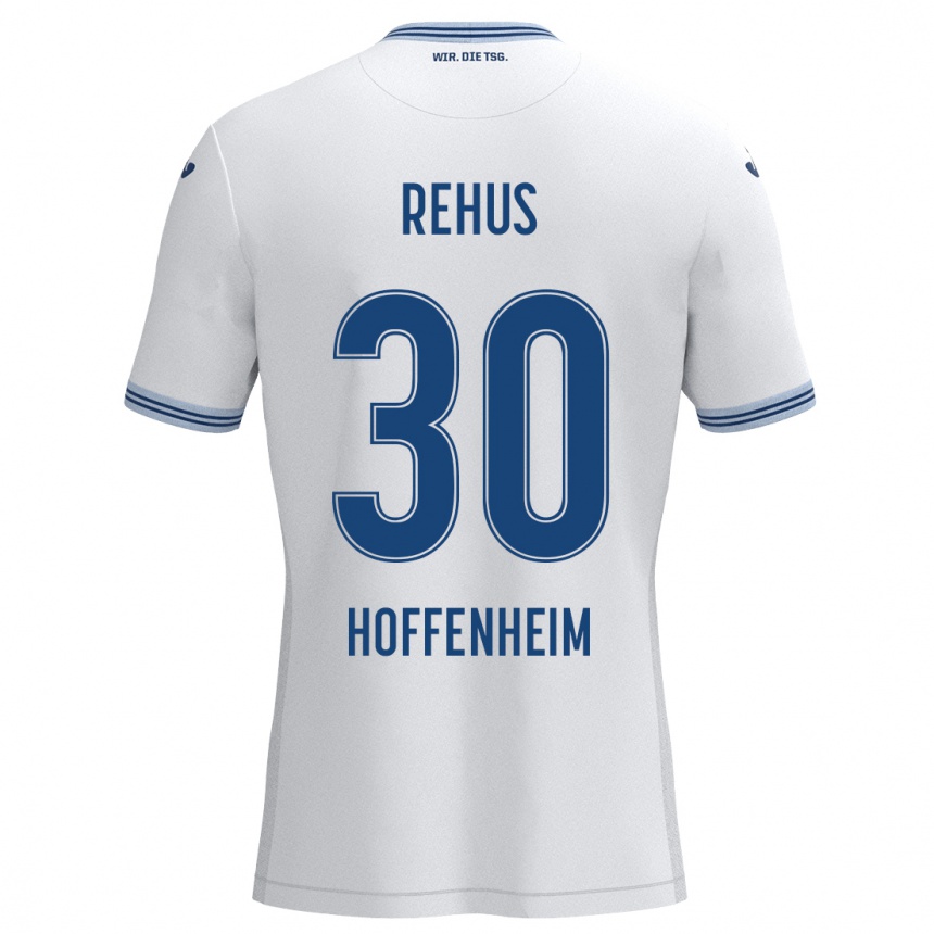 Kids Football Milan Rehus #30 White Blue Away Jersey 2024/25 T-Shirt