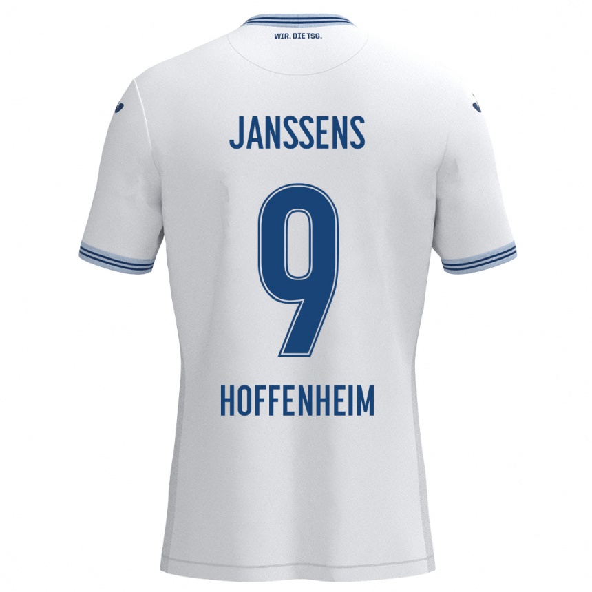 Kids Football Jill Janssens #9 White Blue Away Jersey 2024/25 T-Shirt