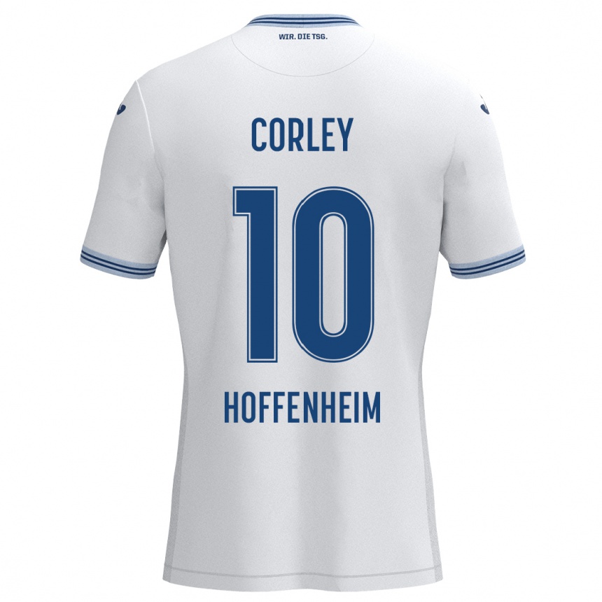 Kids Football Gia Corley #10 White Blue Away Jersey 2024/25 T-Shirt