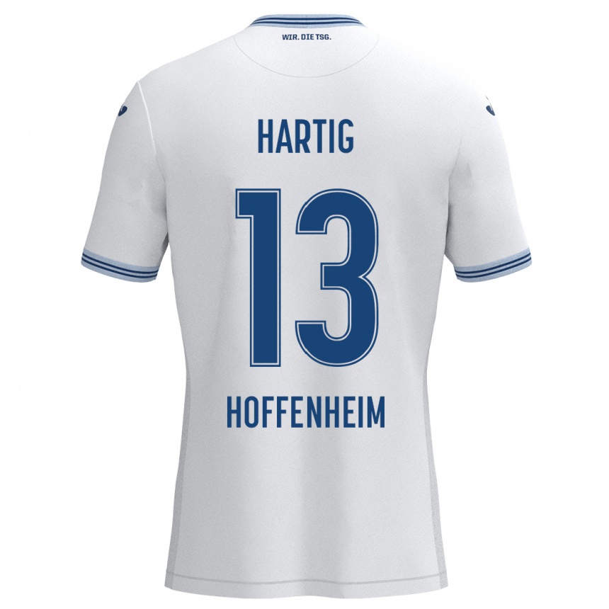 Kids Football Isabella Hartig #13 White Blue Away Jersey 2024/25 T-Shirt