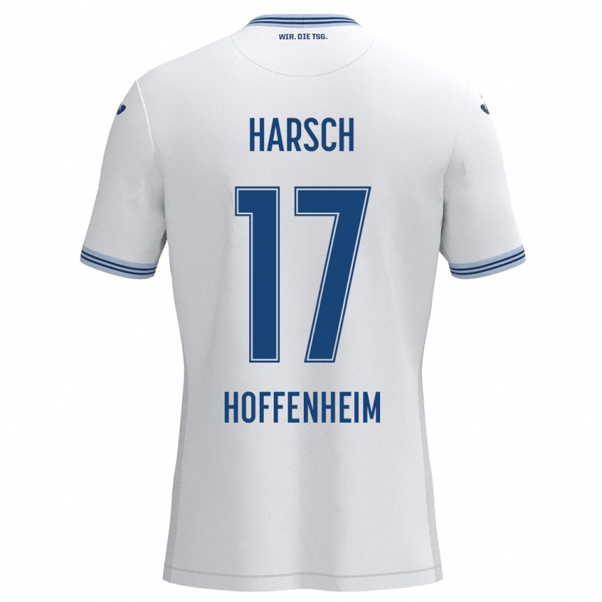 Kids Football Franziska Harsch #17 White Blue Away Jersey 2024/25 T-Shirt