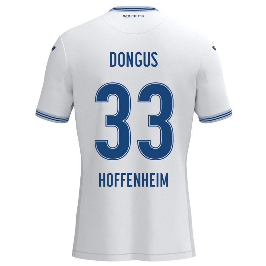 Kids Football Fabienne Dongus #33 White Blue Away Jersey 2024/25 T-Shirt