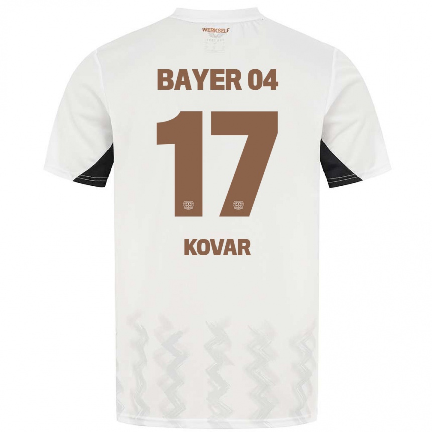 Kids Football Matej Kovar #17 White Black Away Jersey 2024/25 T-Shirt