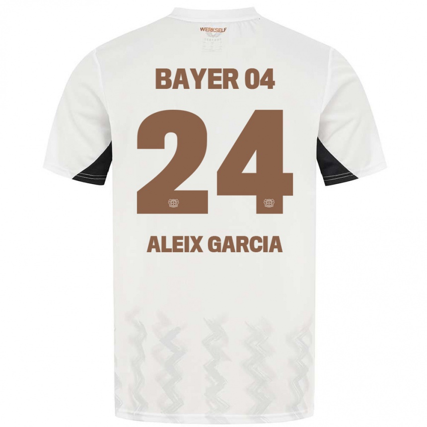 Kids Football Aleix García #24 White Black Away Jersey 2024/25 T-Shirt