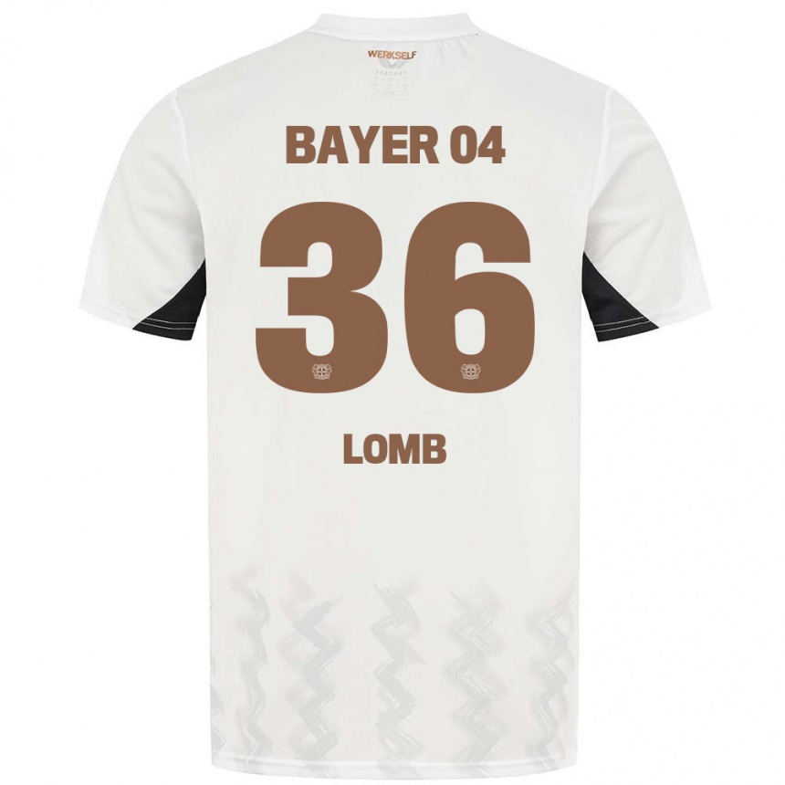 Kids Football Niklas Lomb #36 White Black Away Jersey 2024/25 T-Shirt