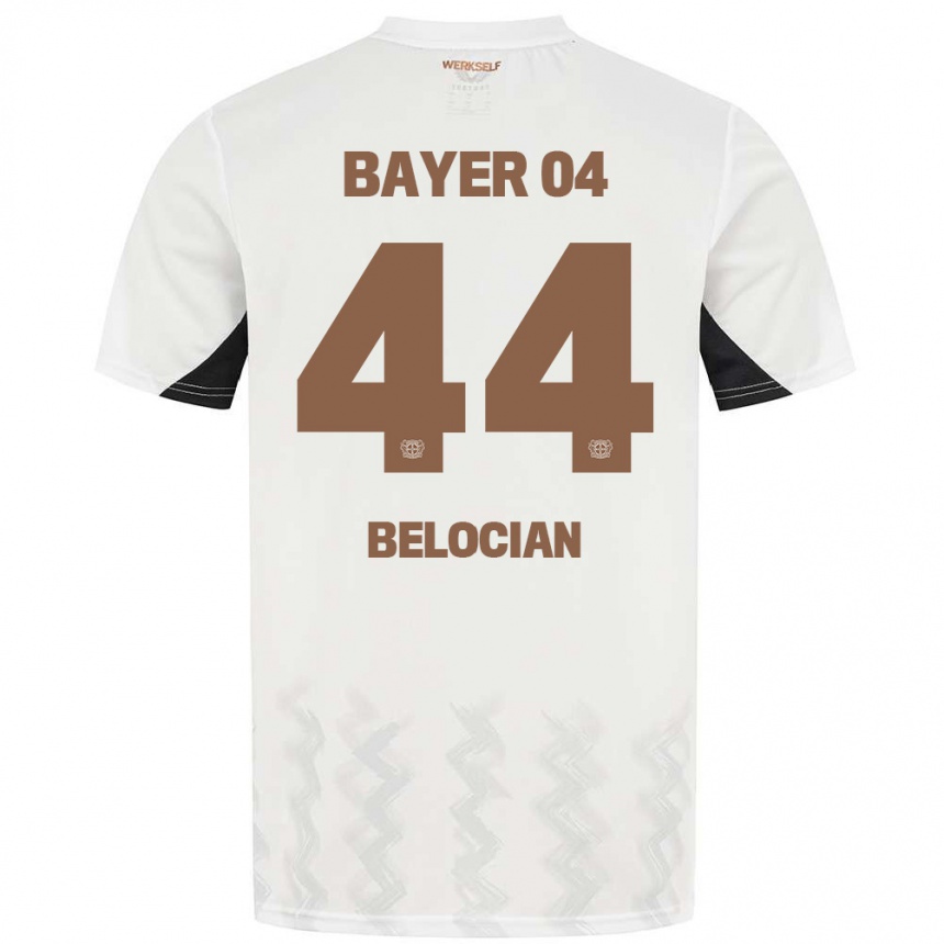 Kids Football Jeanuël Belocian #44 White Black Away Jersey 2024/25 T-Shirt