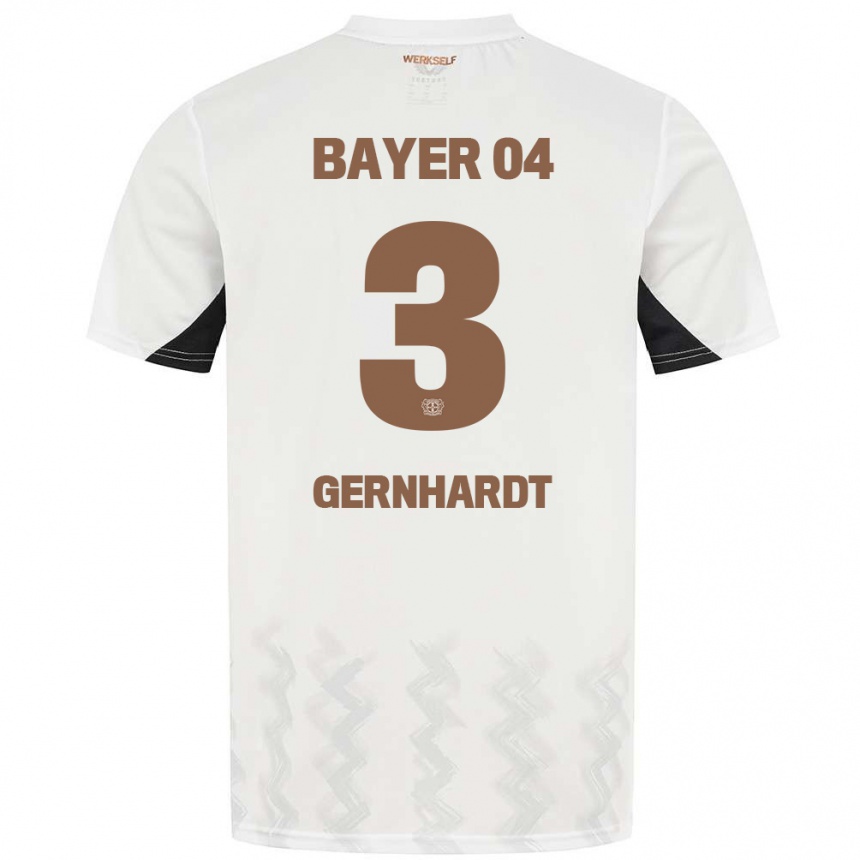 Kids Football Nils Gernhardt #3 White Black Away Jersey 2024/25 T-Shirt