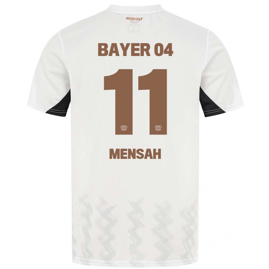 Kids Football Jeremiah Mensah #11 White Black Away Jersey 2024/25 T-Shirt