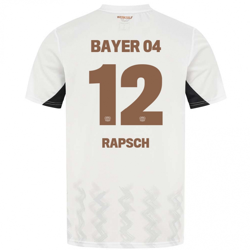 Kids Football Simeon Rapsch #12 White Black Away Jersey 2024/25 T-Shirt