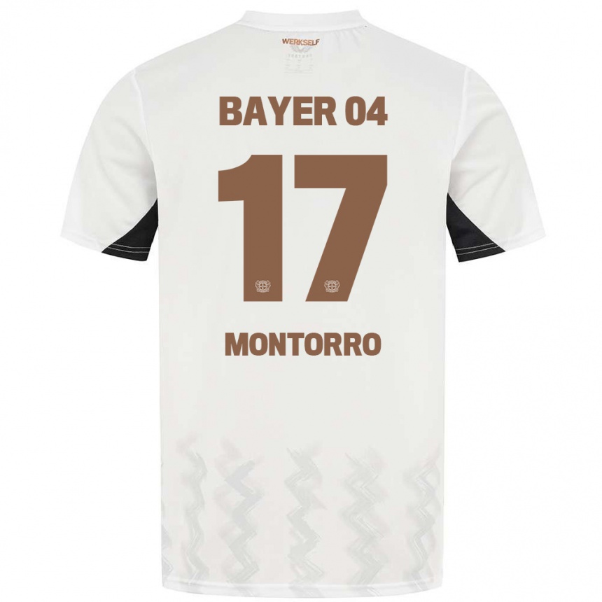 Kids Football Josuè Montorro #17 White Black Away Jersey 2024/25 T-Shirt