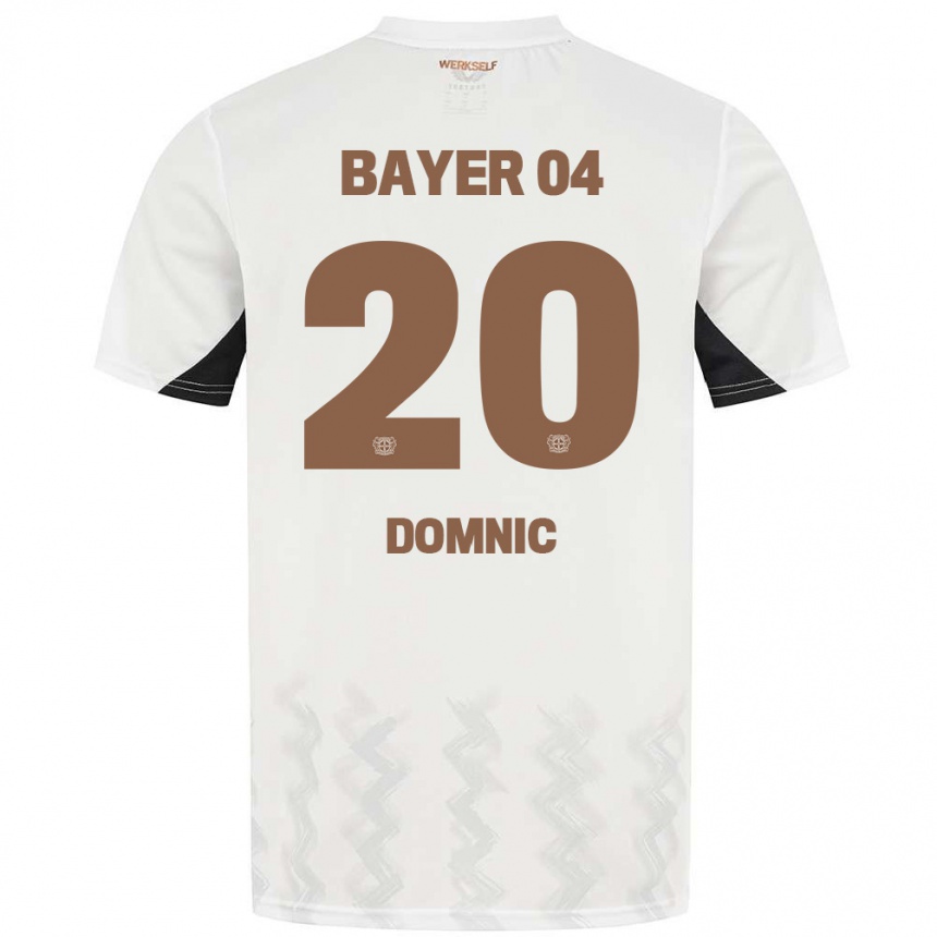 Kids Football Nebe-Sirak Domnic #20 White Black Away Jersey 2024/25 T-Shirt