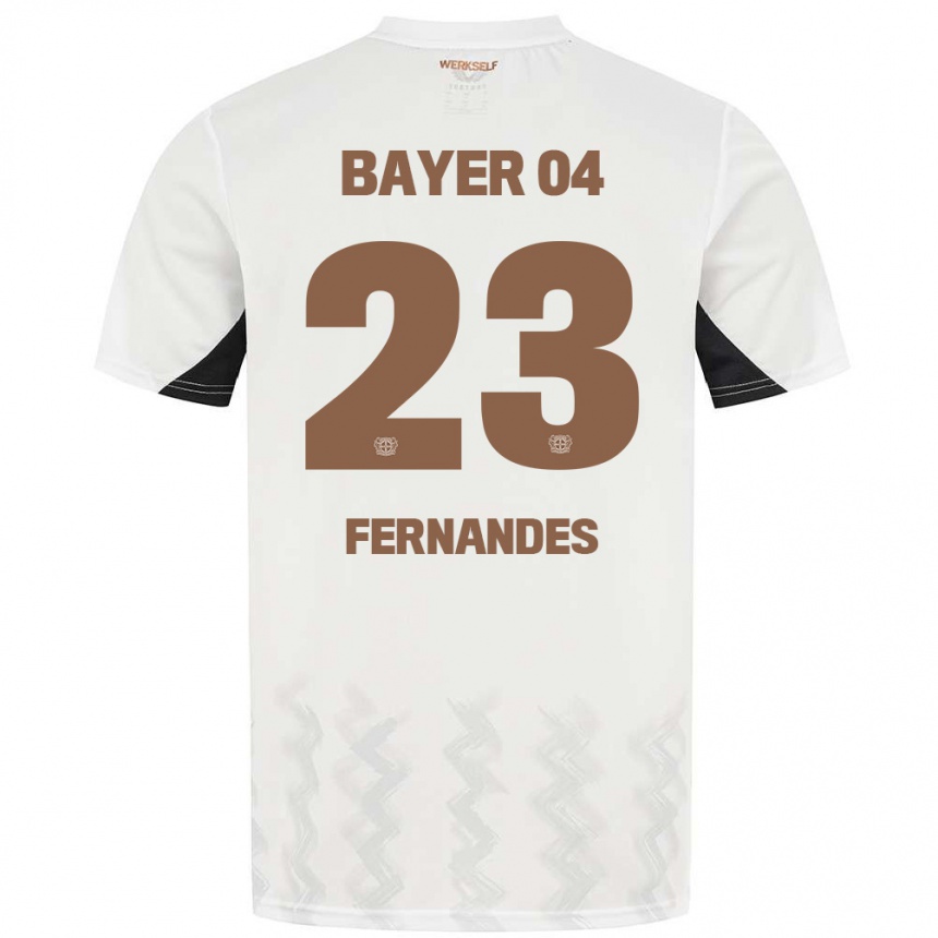 Kids Football Tyron Fernandes #23 White Black Away Jersey 2024/25 T-Shirt