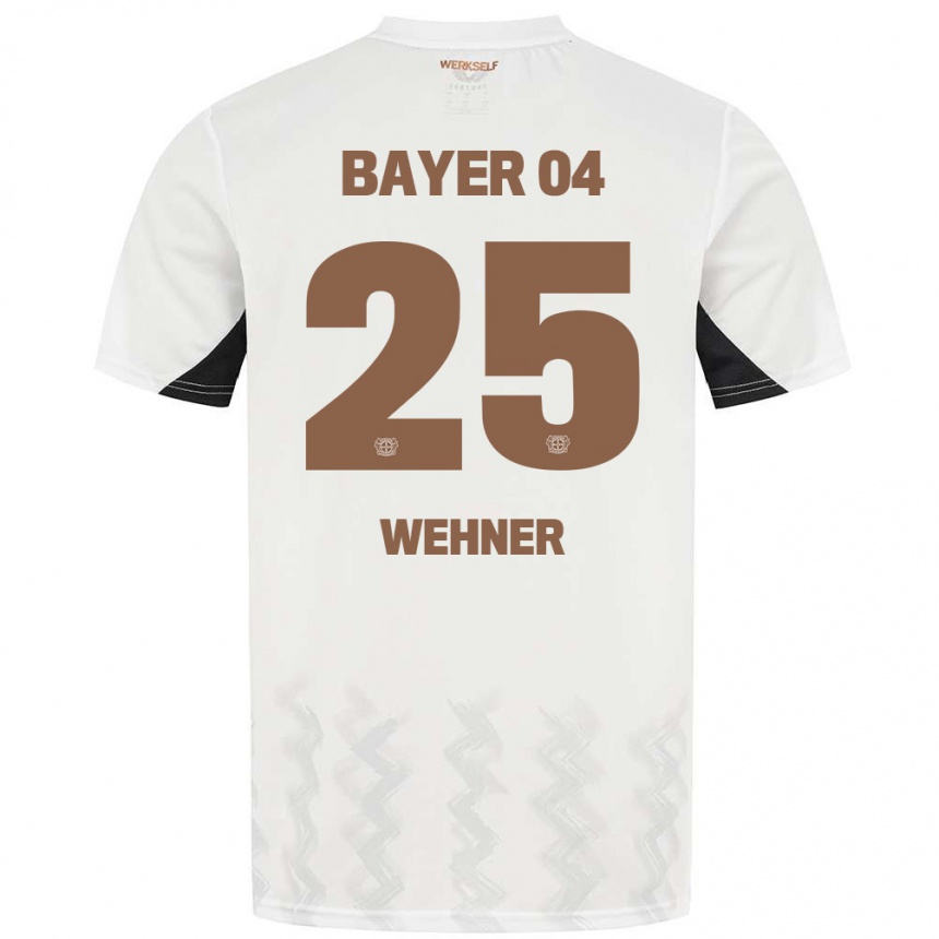 Kids Football Luca Wehner #25 White Black Away Jersey 2024/25 T-Shirt