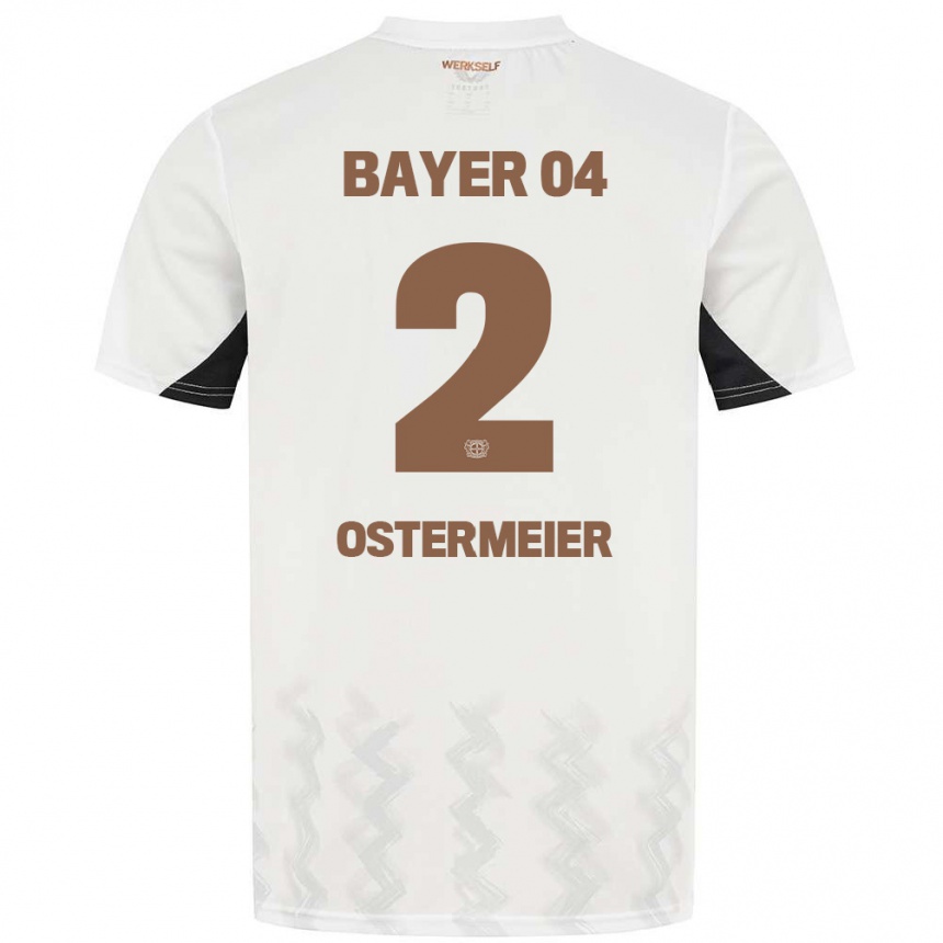 Kids Football Selina Ostermeier #2 White Black Away Jersey 2024/25 T-Shirt