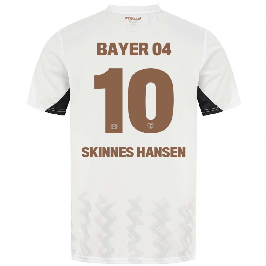 Kids Football Synne Skinnes Hansen #10 White Black Away Jersey 2024/25 T-Shirt