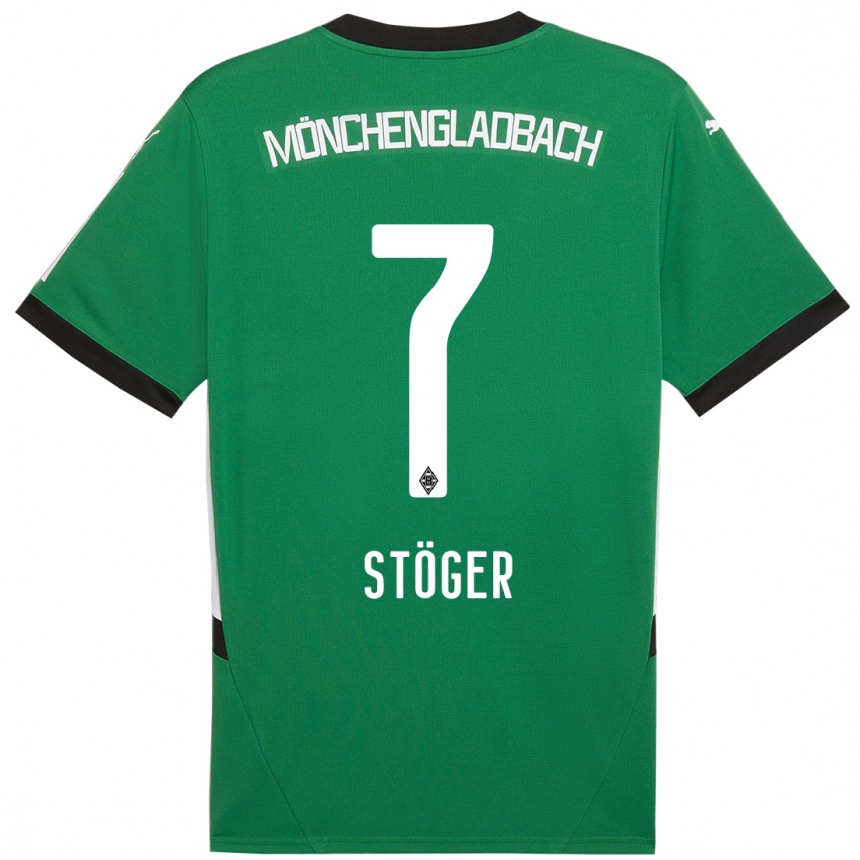 Kids Football Kevin Stöger #7 Green White Away Jersey 2024/25 T-Shirt