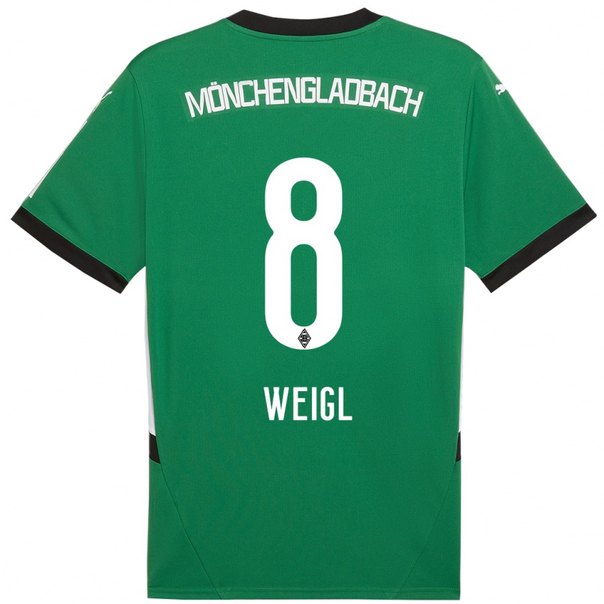 Kids Football Julian Weigl #8 Green White Away Jersey 2024/25 T-Shirt