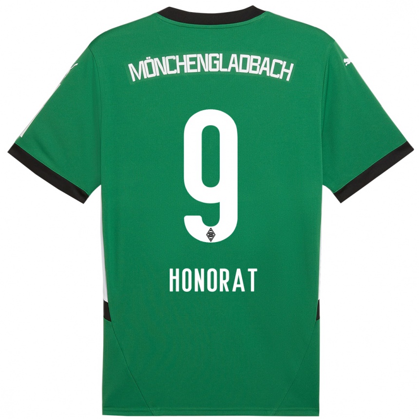 Kids Football Franck Honorat #9 Green White Away Jersey 2024/25 T-Shirt