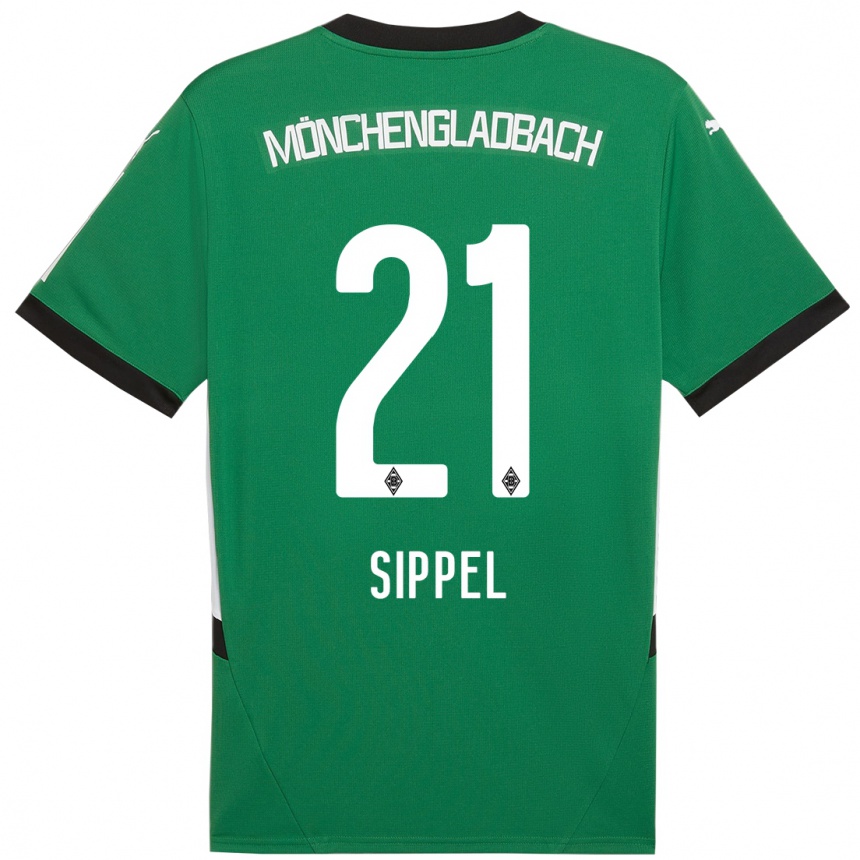 Kids Football Tobias Sippel #21 Green White Away Jersey 2024/25 T-Shirt