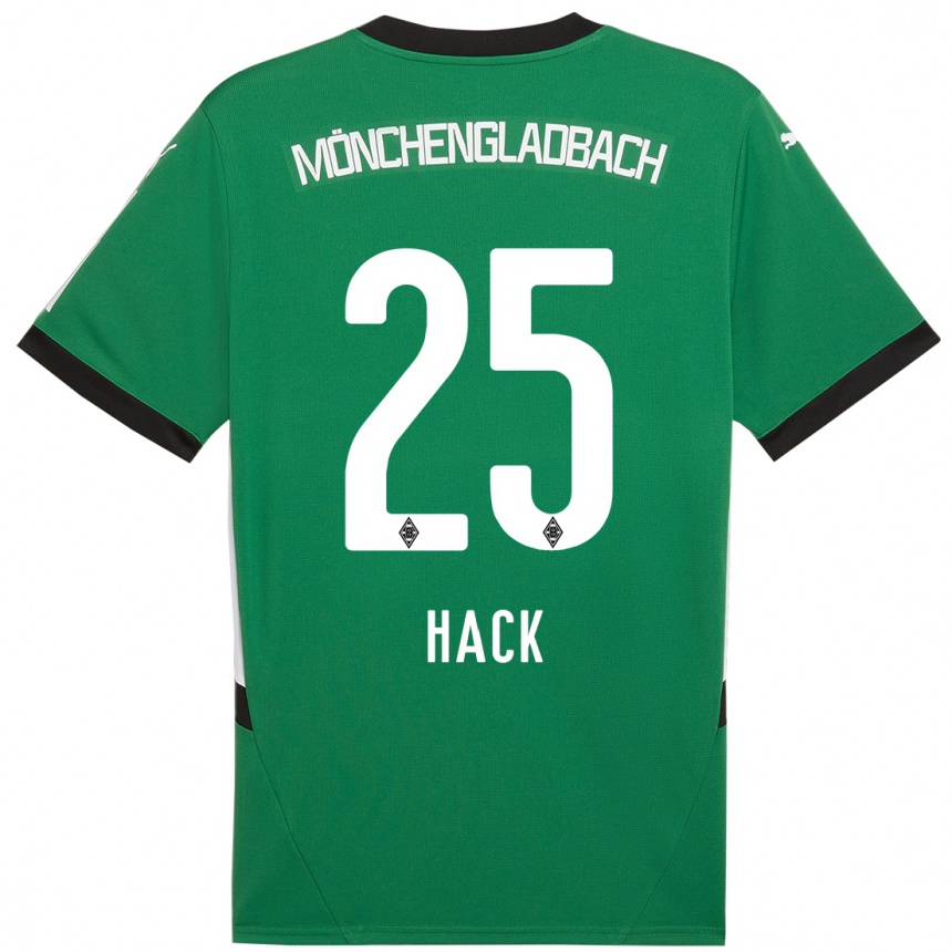 Kids Football Robin Hack #25 Green White Away Jersey 2024/25 T-Shirt