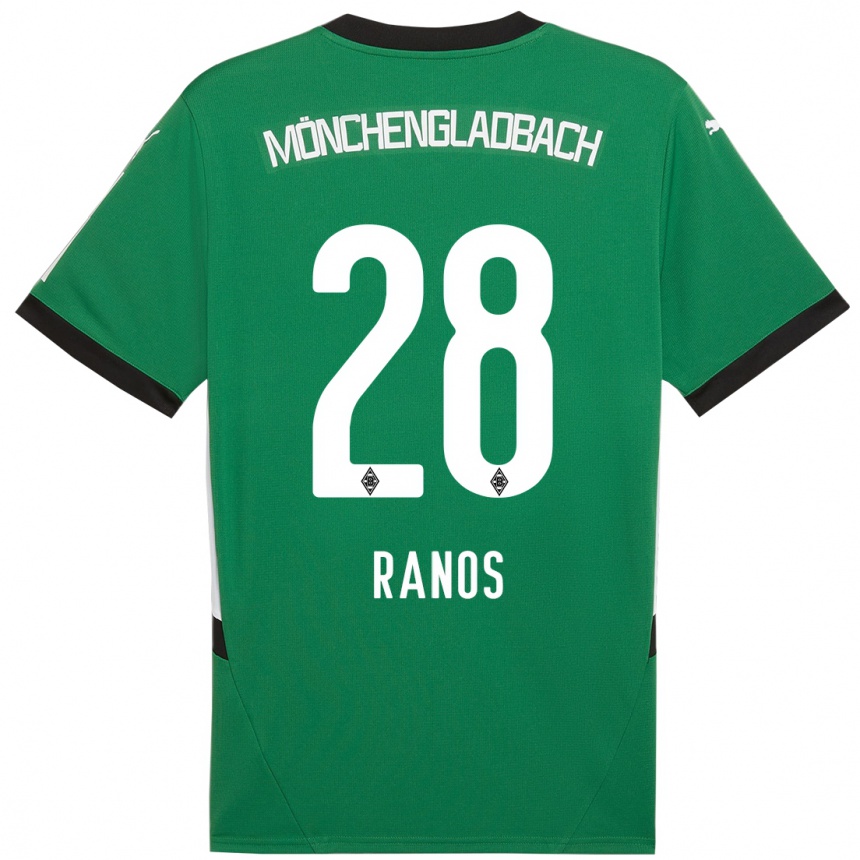 Kids Football Grant-Leon Ranos #28 Green White Away Jersey 2024/25 T-Shirt