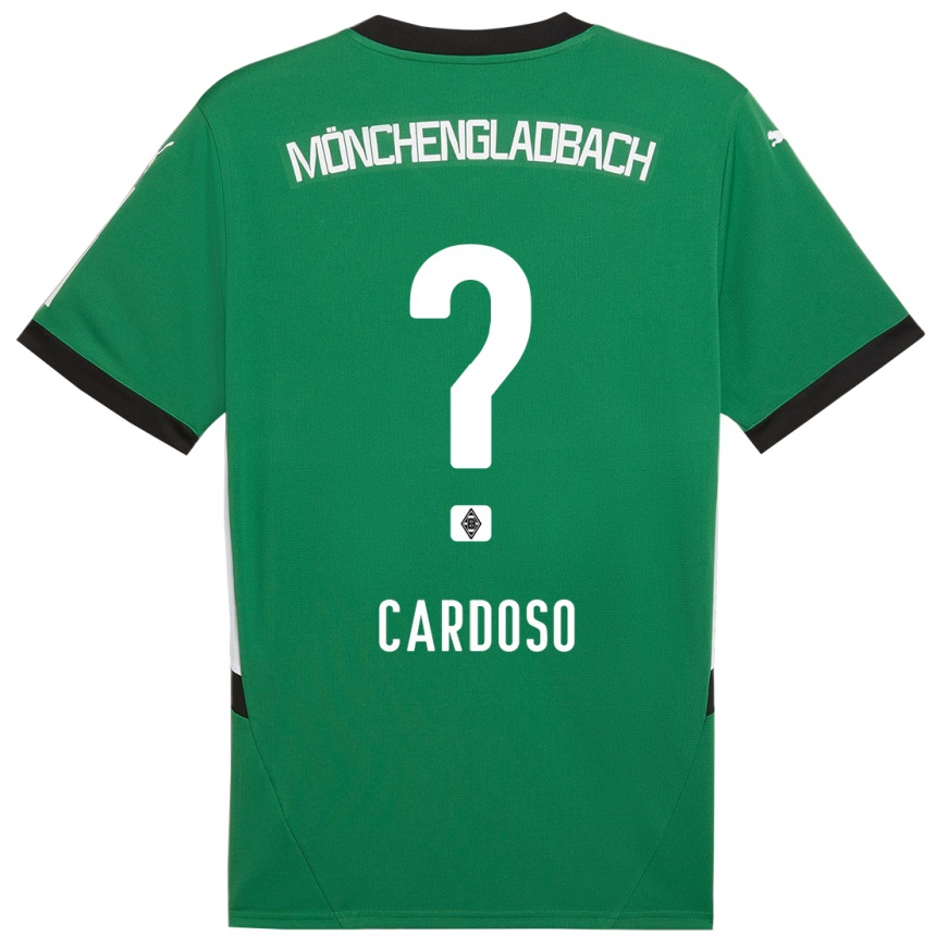 Kids Football Tiago Pereira Cardoso #0 Green White Away Jersey 2024/25 T-Shirt