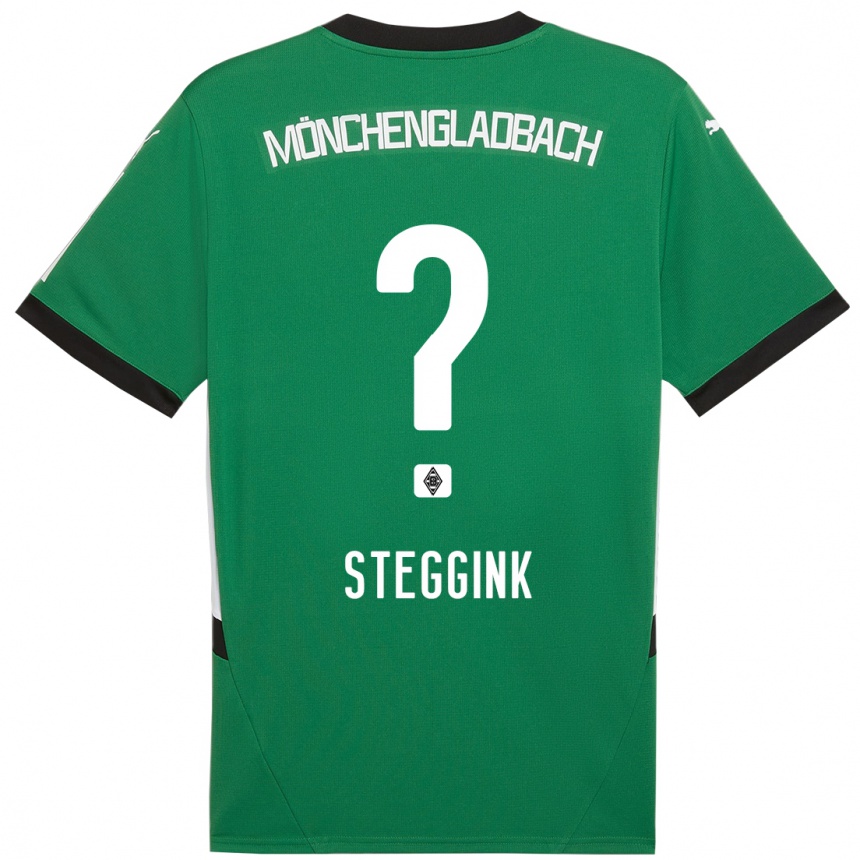 Kids Football Lennart Steggink #0 Green White Away Jersey 2024/25 T-Shirt