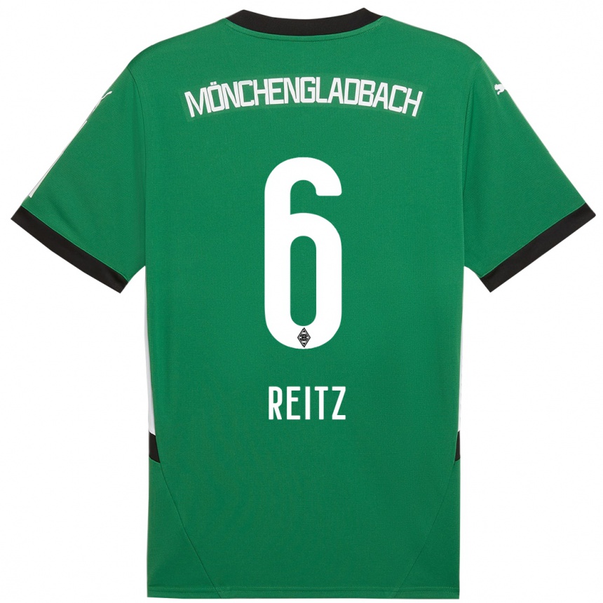 Kids Football Tony Reitz #6 Green White Away Jersey 2024/25 T-Shirt