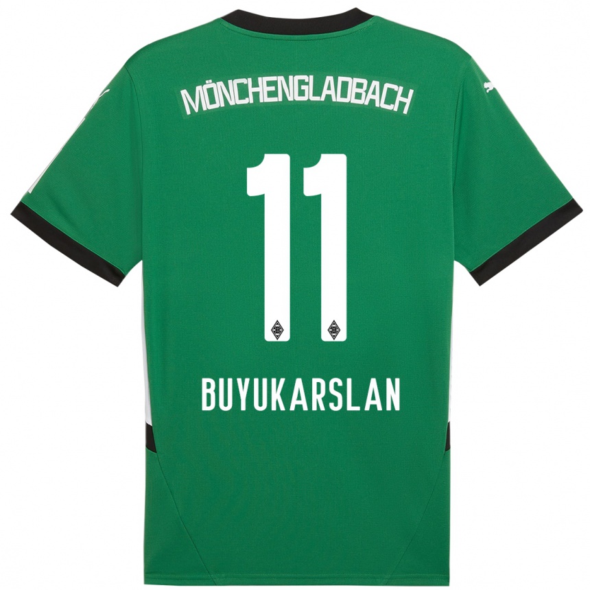 Kids Football Oguzcan Büyükarslan #11 Green White Away Jersey 2024/25 T-Shirt