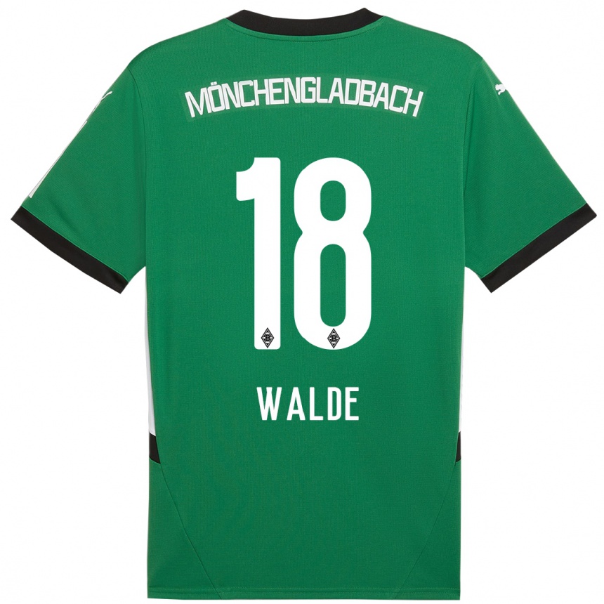 Kids Football Simon Walde #18 Green White Away Jersey 2024/25 T-Shirt