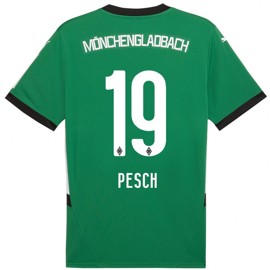 Kids Football Noah Pesch #19 Green White Away Jersey 2024/25 T-Shirt