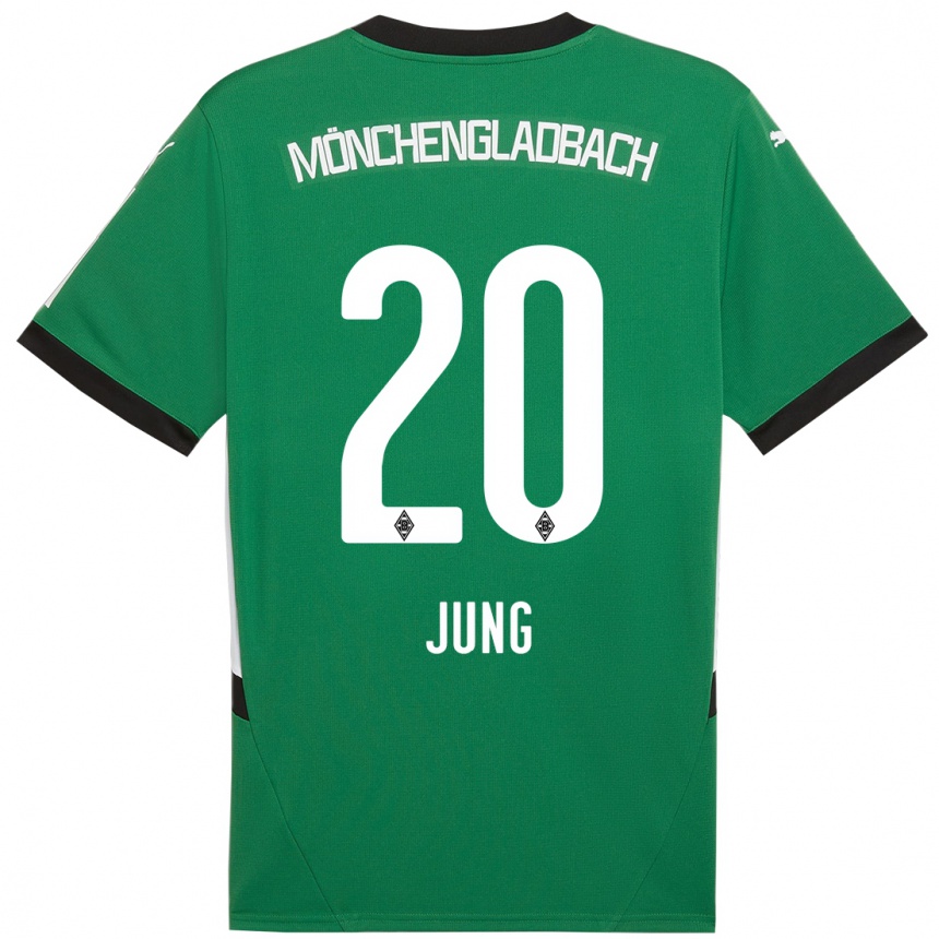 Kids Football In-Gyom Jung #20 Green White Away Jersey 2024/25 T-Shirt