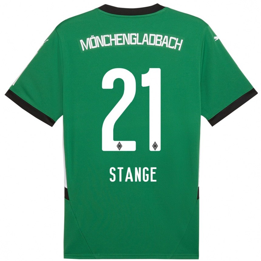 Kids Football Veit Stange #21 Green White Away Jersey 2024/25 T-Shirt