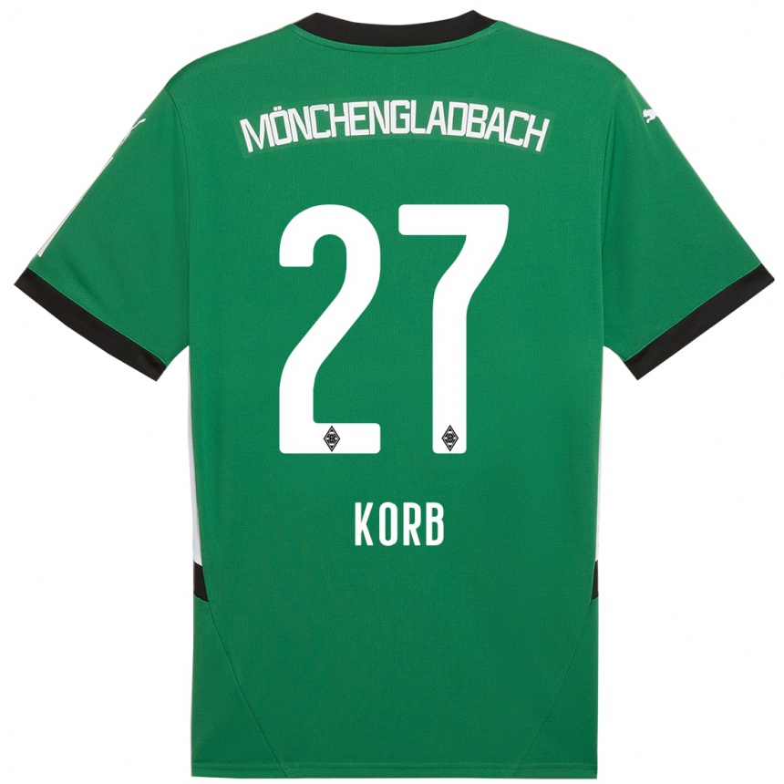 Kids Football Julian Korb #27 Green White Away Jersey 2024/25 T-Shirt