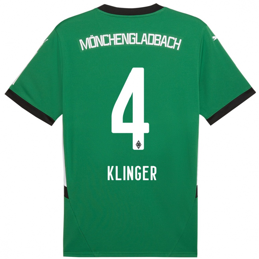 Kids Football Nina Klinger #4 Green White Away Jersey 2024/25 T-Shirt