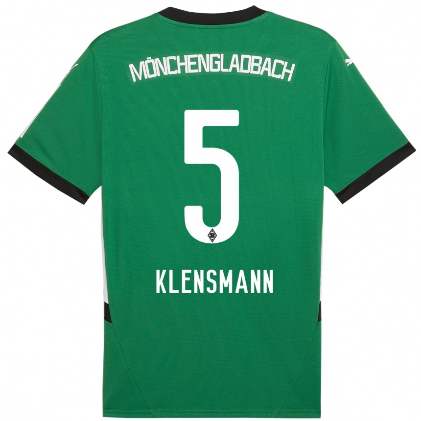 Kids Football Paula Klensmann #5 Green White Away Jersey 2024/25 T-Shirt