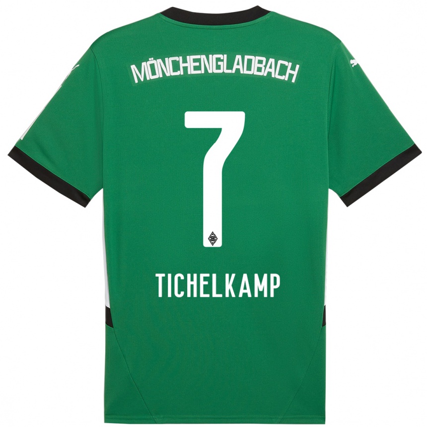 Kids Football Emily Tichelkamp #7 Green White Away Jersey 2024/25 T-Shirt