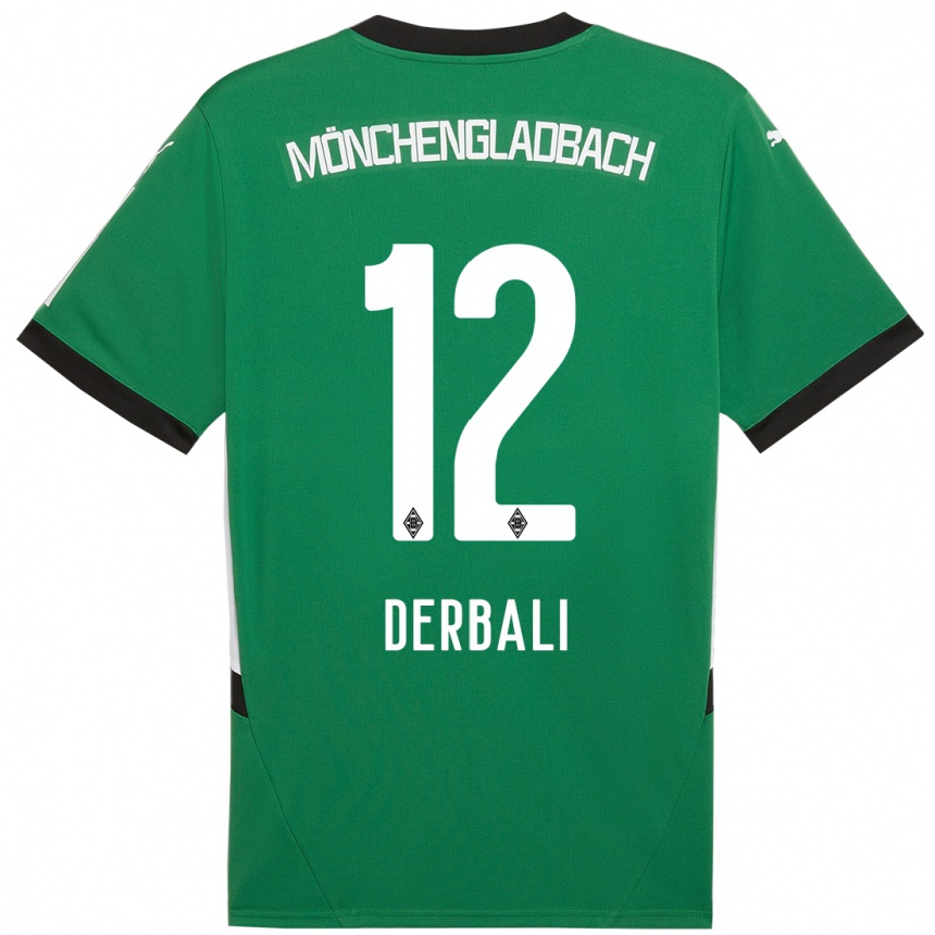 Kids Football Louisa Derbali #12 Green White Away Jersey 2024/25 T-Shirt