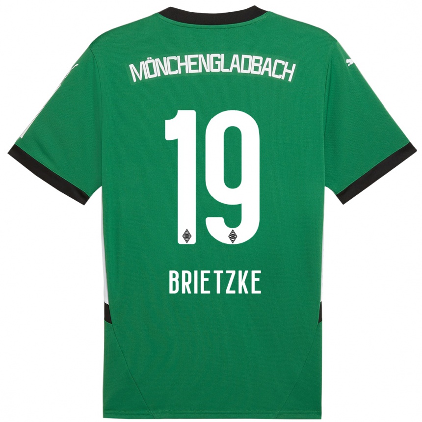 Kids Football Yvonne Brietzke #19 Green White Away Jersey 2024/25 T-Shirt