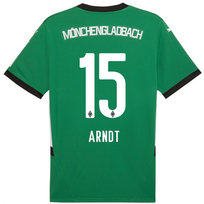 Kids Football Leo Arndt #15 Green White Away Jersey 2024/25 T-Shirt