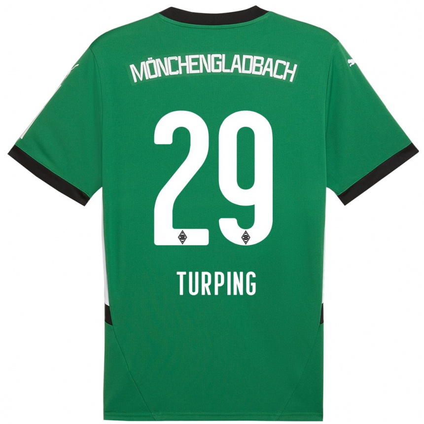 Kids Football Selim Turping #29 Green White Away Jersey 2024/25 T-Shirt