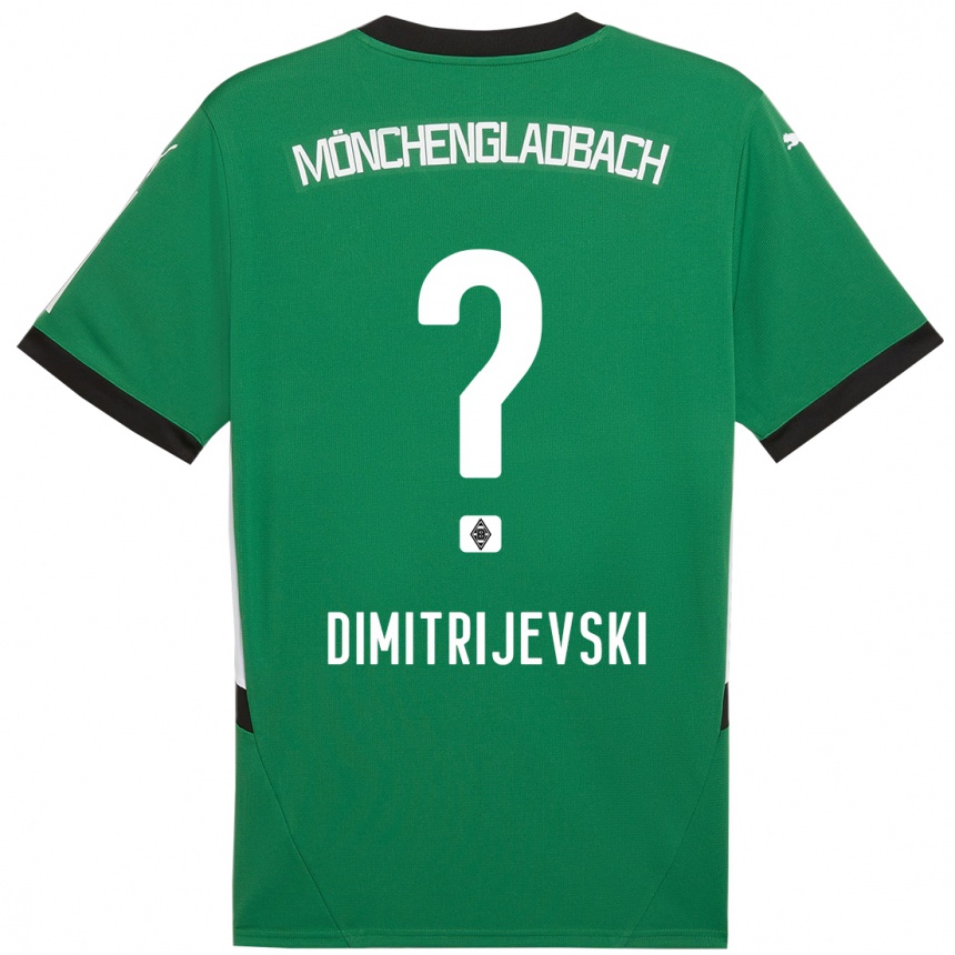 Kids Football Maximilian Dimitrijevski #0 Green White Away Jersey 2024/25 T-Shirt